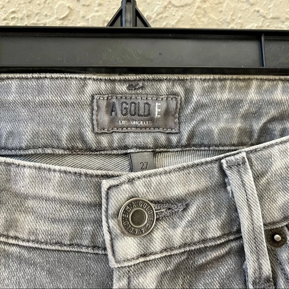 Agolde Chloe Jeans Skinny Low Rise Casual Distressed Festival Concert Gray 27